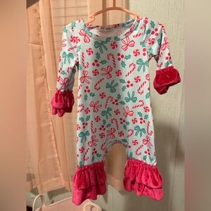 Festive Candy Cane Kids One Piece